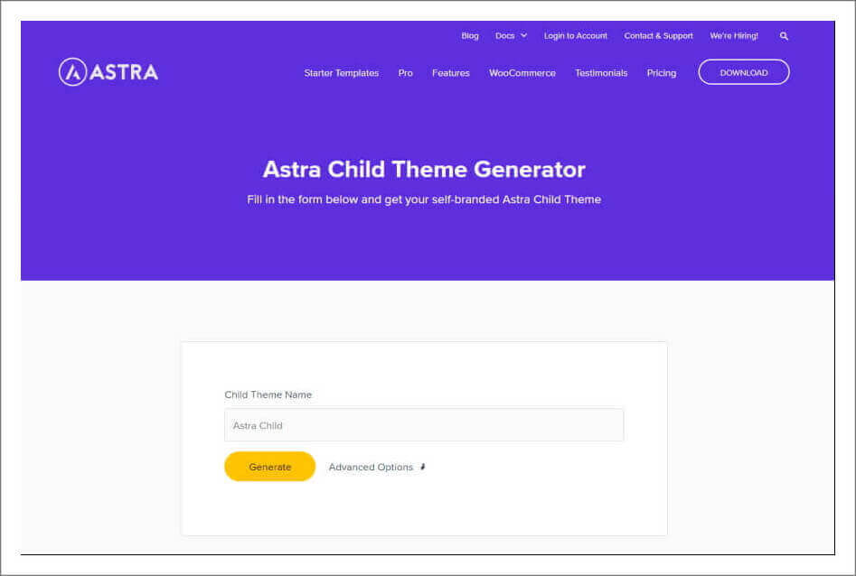 Astra 사이트_차일드 테마 생성