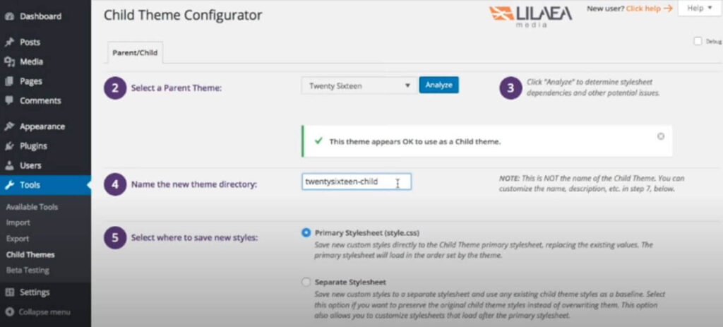 child theme configurator 설치_3